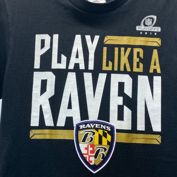 Baltimore Ravens NFL Playoffs 2019 T-Shirt Mens Small Football Play Like A Black - Picture 3 of 7